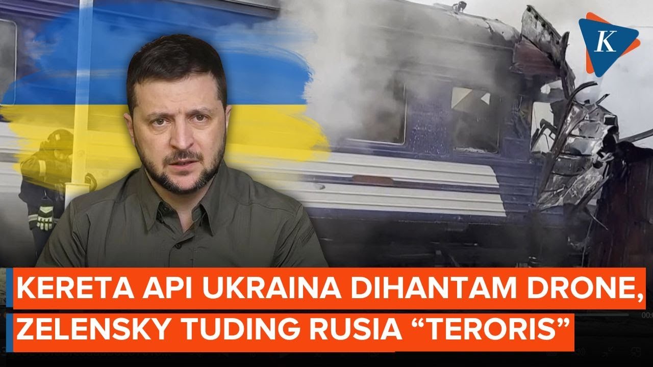 Youtube Thumnail image of : Rusia Balas Pakai Drone Hancurkan Kereta Api Ukraina, Zelensky "Murka" Tuding Moskwa Teroris
