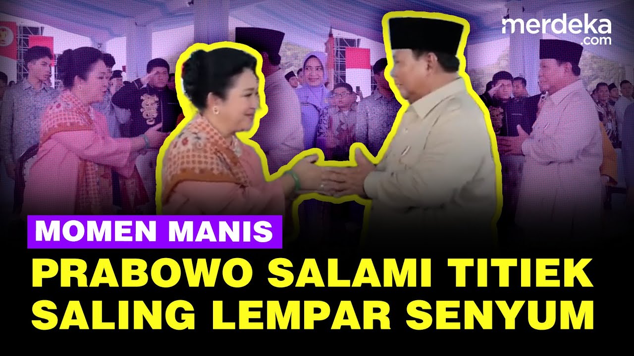 Youtube Thumnail image of : Pertemuan Manis Prabowo Salami Titiek, Saling Lempar Senyum di HUT TNI
