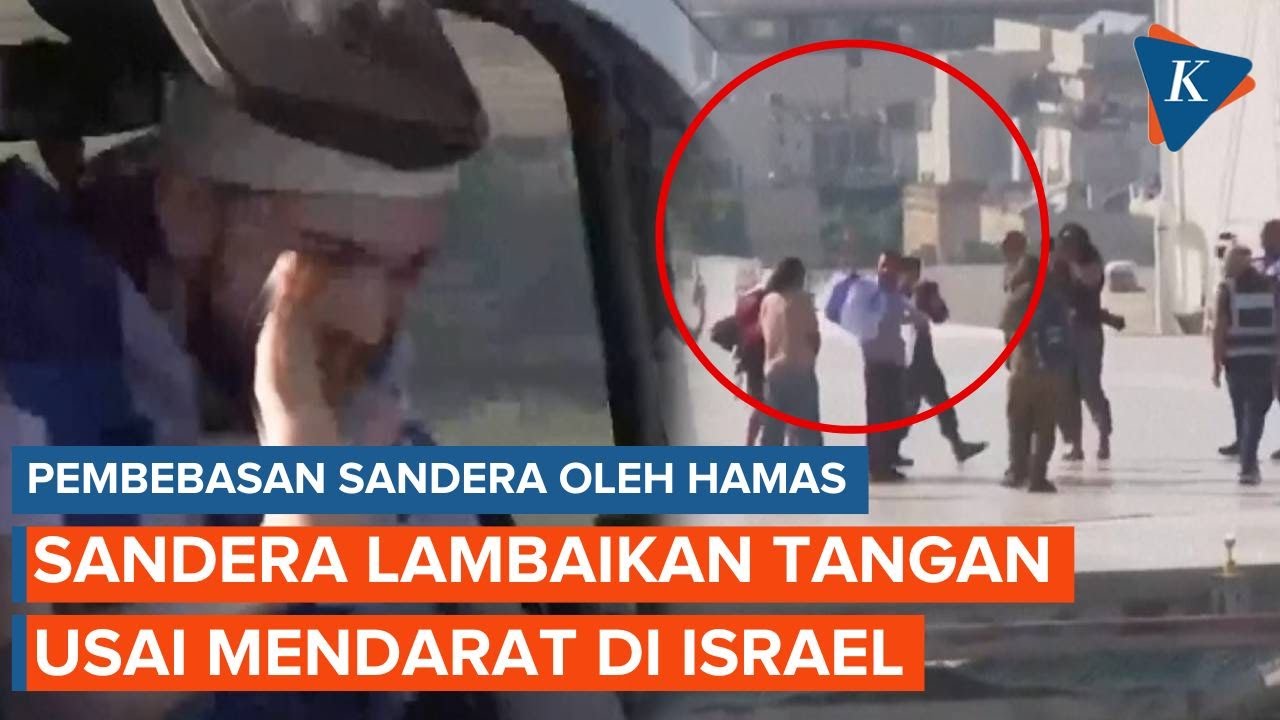 Youtube Thumnail image of : Lambaikan Tangan, Penampakan Sandera Terakhir Dibebaskan Hamas Tiba di Tel Aviv