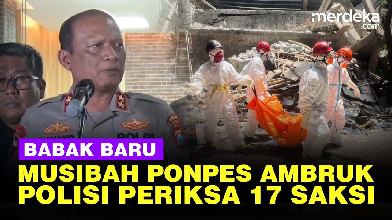 Youtube Thumnail image of : Polda Jatim Buka Babak Baru Ponpes Al-Khonziny Ambruk, Periksa 17 Saksi Siapkan Pasal Berlapis