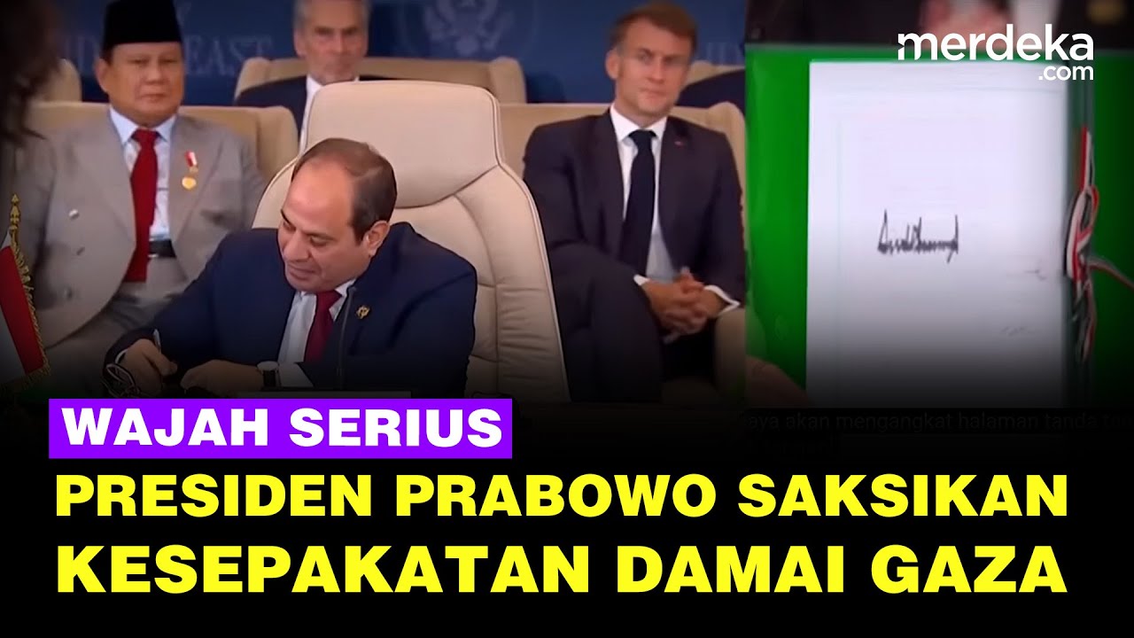 Youtube Thumnail image of : Duduk Sebelah Macron, Momen Prabowo Saksikan Penandatanganan Kesepakatan Damai Gaza