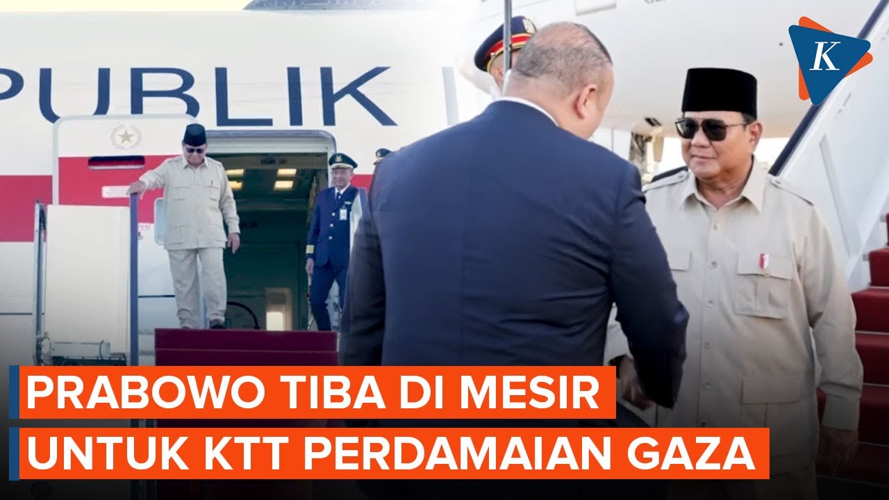 Youtube Thumnail image of : Momen Kedatangan Prabowo di Mesir untuk Hadiri KTT Perdamaian Gaza