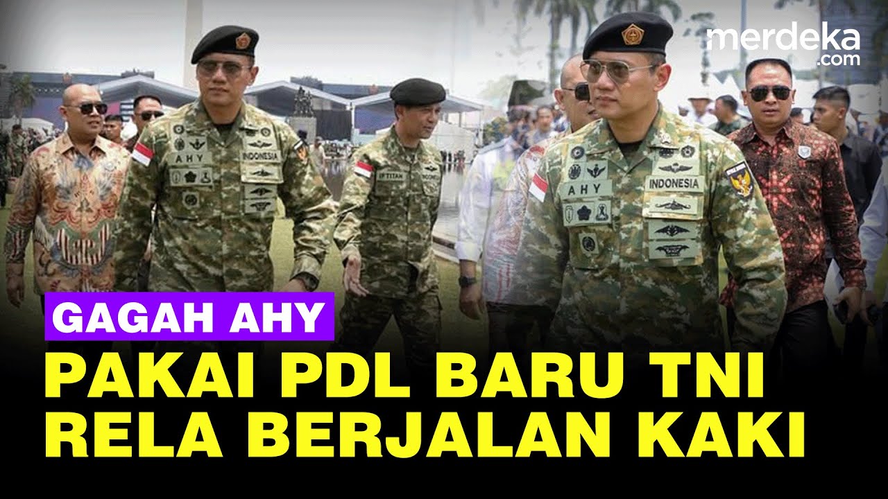 Youtube Thumnail image of : Gagah Menko AHY Pakai PDL Baru, Rela Jalan Kaki Hadiri Puncak HUT ke-80 TNI