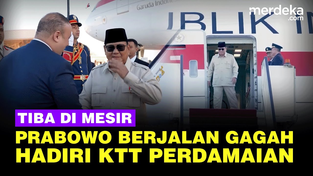 Youtube Thumnail image of : Gagah Berkacamata, Presiden Prabowo Tiba di Mesir Siap Hadiri KTT Perdamaian Sharm El Sheik