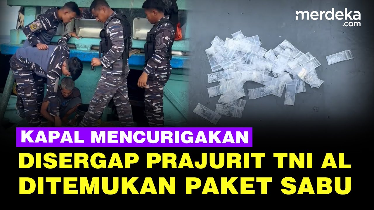 Youtube Thumnail image of : Detik-Detik Anggota TNI AL di KRI Surik Sergap Kapal Mencurigakan, Ditemukan Sabu