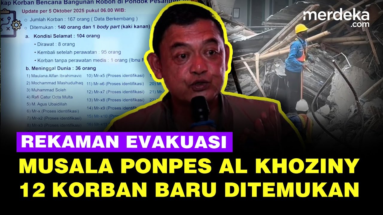 Youtube Thumnail image of : Detik-Detik Evakuasi Musala Ponpes Al Khoziny, 12 Korban Baru Ditemukan Per 5 Oktober