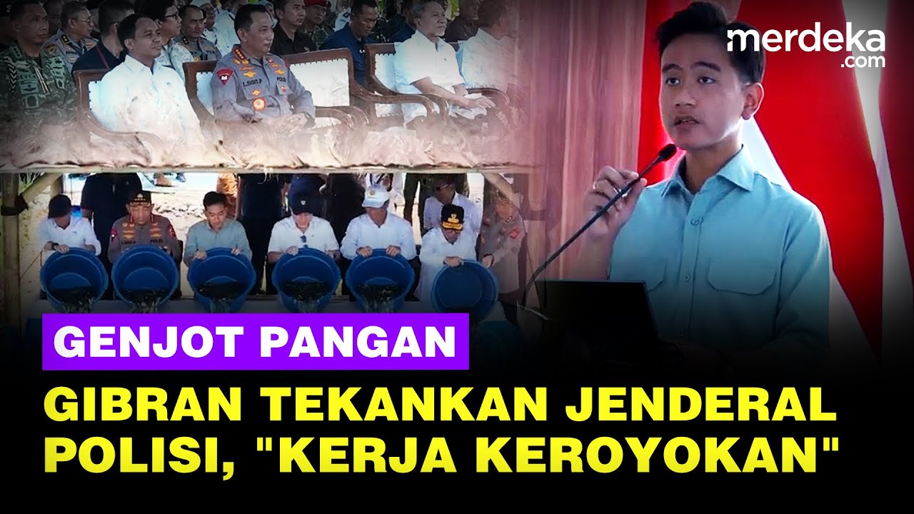 Youtube Thumnail image of : Wapres Gibran Tekankan Kapolri & Jenderal-Jenderal Polisi "Kerja Keroyokan" Genjot Pangan