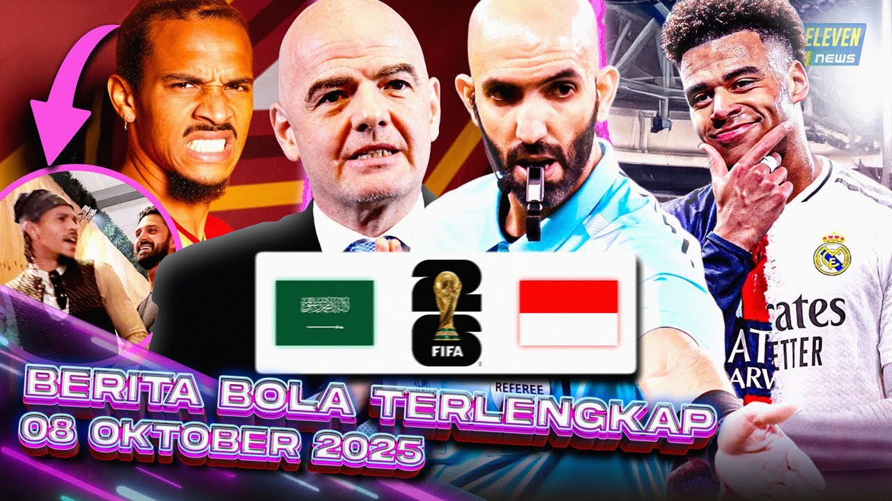 Youtube Thumnail image of : WADUH! FIFA TOLAK Ganti Wasit Indo vs Arab 😤 Sane Pukul FANS! 😱 Doue ke Real Madrid? 🤔 | Berita Bola
