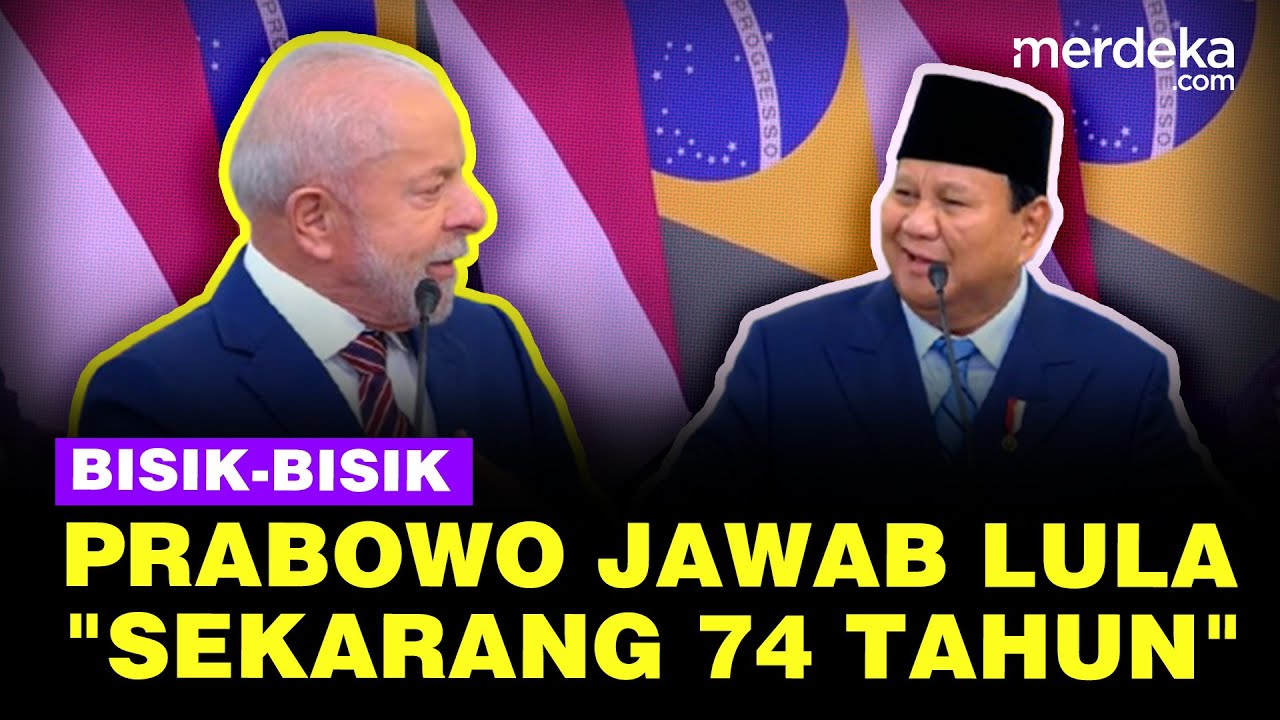 Youtube Thumnail image of : Bisik-Bisik Prabowo Jawab Presiden Brasil Lula soal Usia: Sekarang 74 Tahun