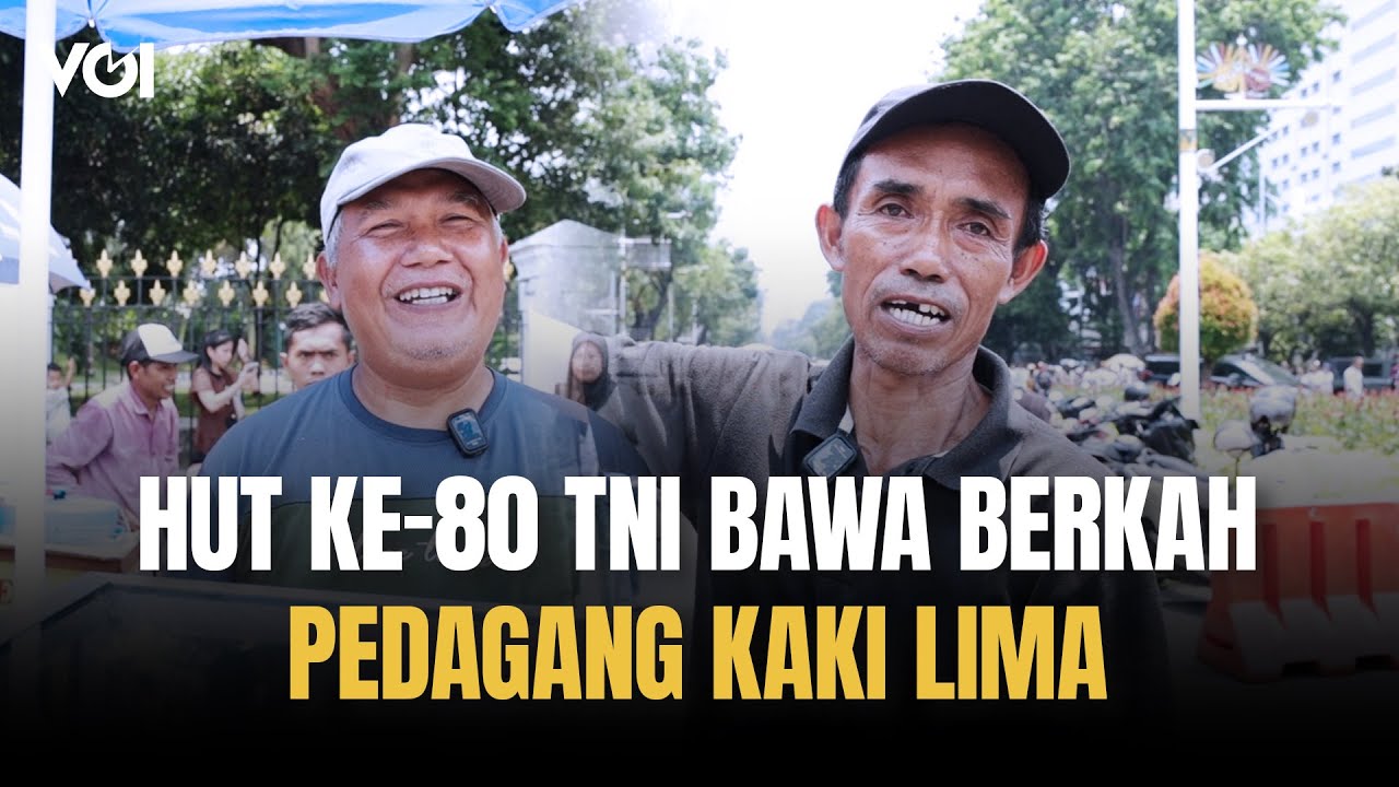 Youtube Thumnail image of : Dibebaskan Berjualan Saat HUT ke-80 TNI di Monas, Penjual Batagor dan Cilok Laku Keras