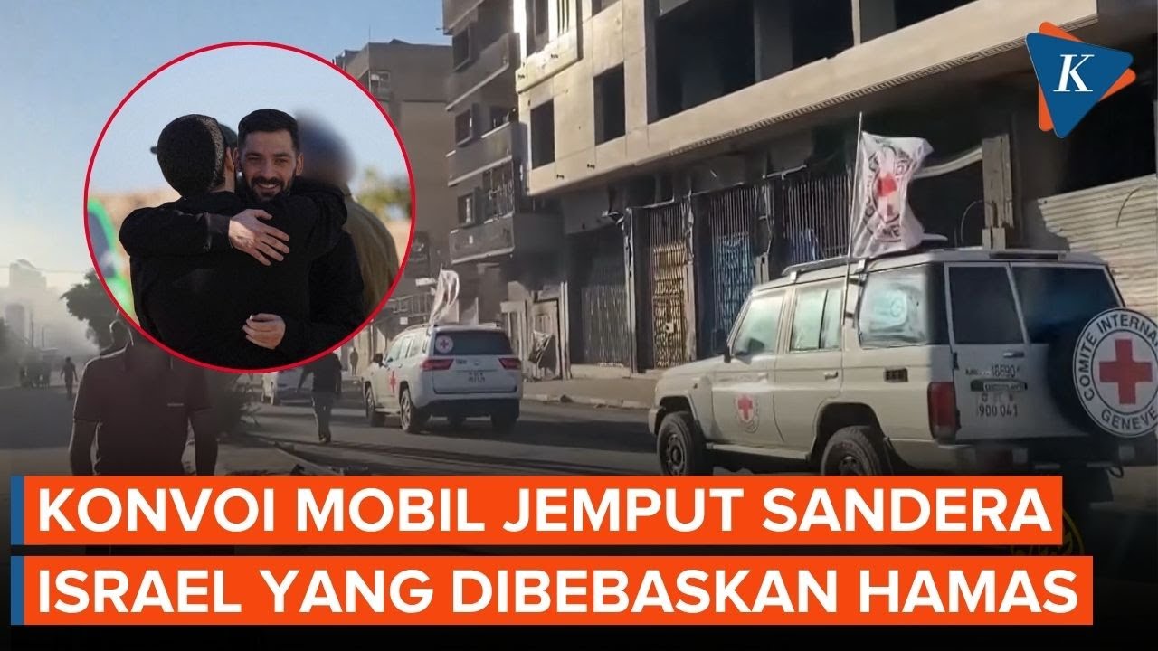 Youtube Thumnail image of : Penampakan Konvoi Mobil Palang Merah Jemput Sandera Israel yang Dibebaskan Hamas