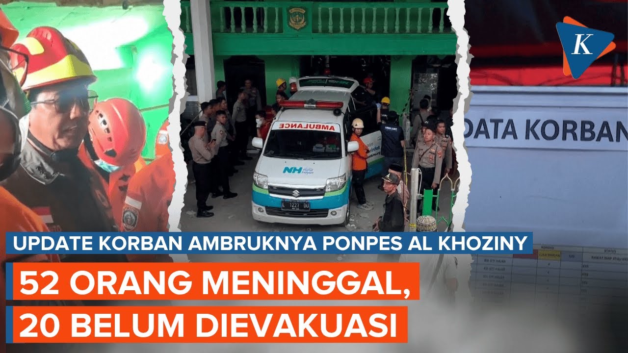 Youtube Thumnail image of : Update Korban Ambruknya Mushala Ponpes Al Khoziny: 52 Meninggal, 20 Belum Dievakuasi