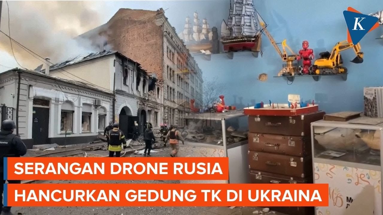 Youtube Thumnail image of : Serangan Drone Rusia Hancurkan Gedung TK di Ukraina