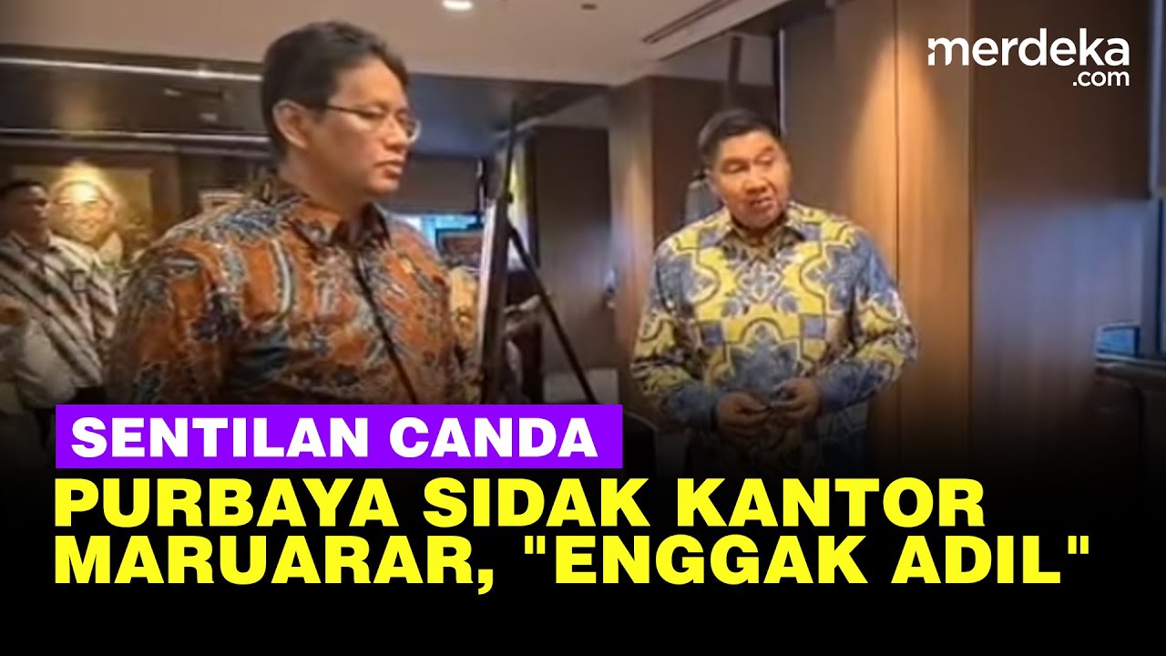 Youtube Thumnail image of : Tawa Purbaya Sentil Maruarar saat 'Sidak' Kantor: Ruang Kerja Besar, Enggak Adil Dia
