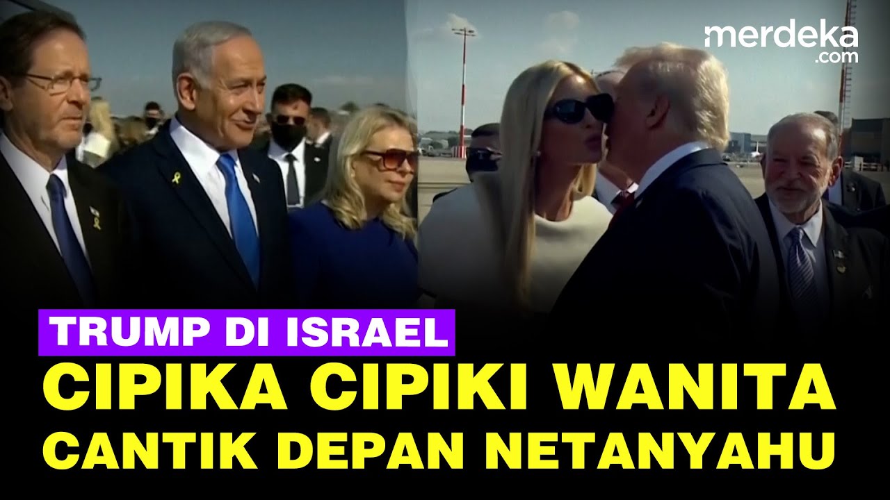 Youtube Thumnail image of : Momen Trump Tiba di Israel Akhiri Perang Palestina, Disambut Wanita Cantik Depan Netanyahu