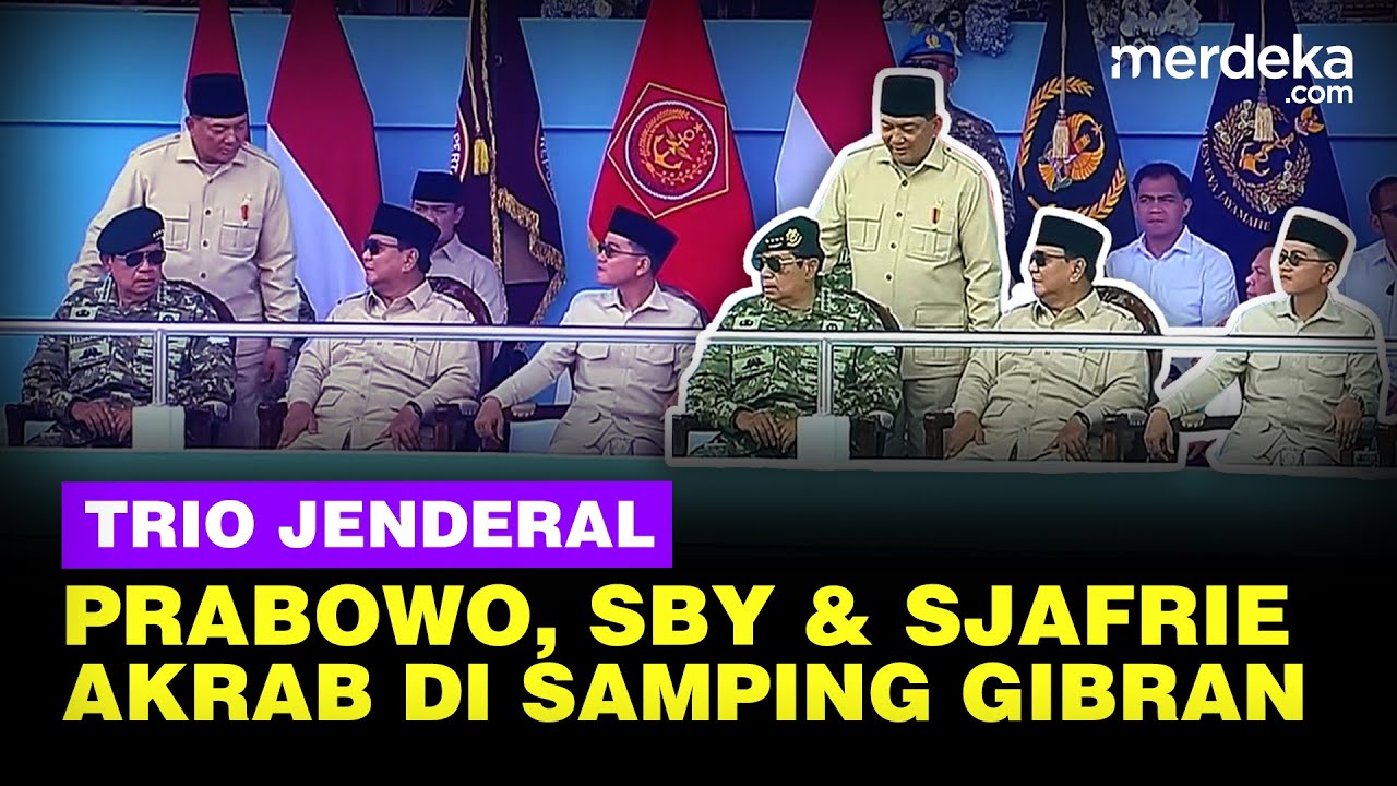 Youtube Thumnail image of : Prabowo, SBY & Sjafrie 'Trio Jenderal' Akrab Bicara Samping Gibran saat HUT ke-80 TNI