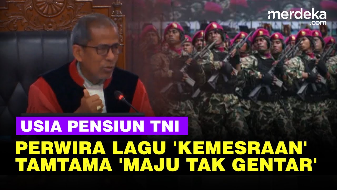Youtube Thumnail image of : Saldi Isra MK Sindir Usia Pensiun TNI Tamtama Nyanyi Maju Tak Gentar, Perwira Lagu Kemesraan