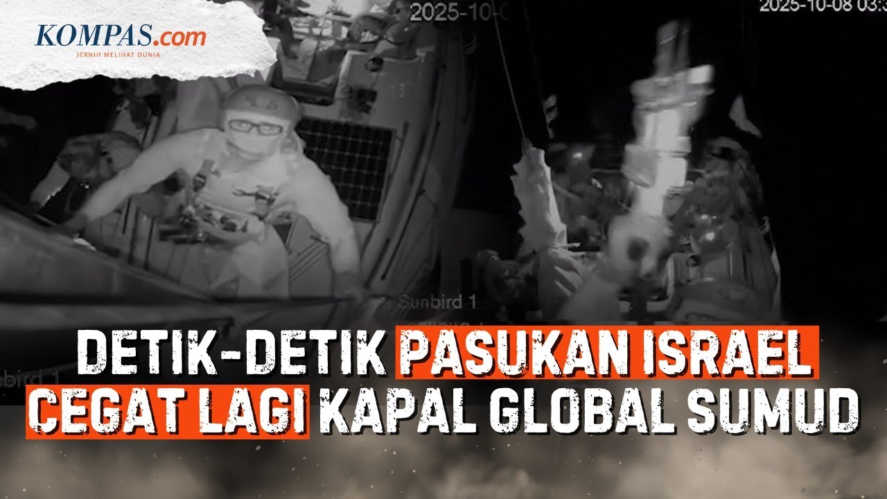 Youtube Thumnail image of : Momen Israel Cegat Lagi Armada Global Sumud dan Hancurkan CCTV Kapal