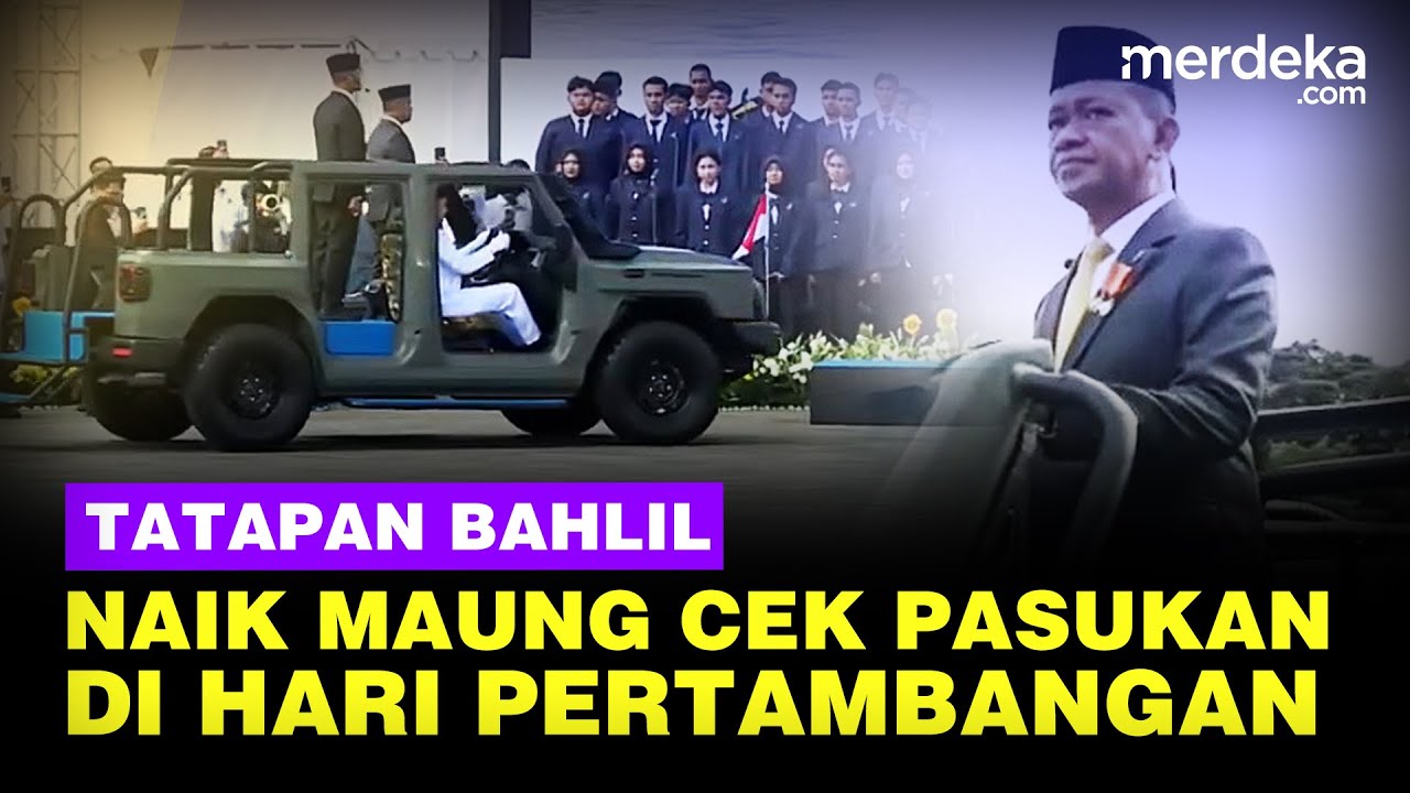 Youtube Thumnail image of : Tatapan Tajam Bahlil, Naik Maung Cek Pasukan di Hari Jadi Pertambangan