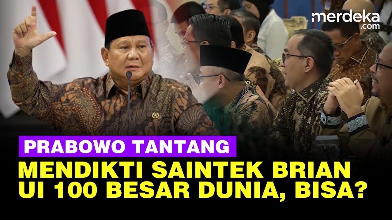 Youtube Thumnail image of : Prabowo Tantang Mendikti Brian di Sidang Kabinet UI 100 Besar Terbaik di Dunia: Bisa?
