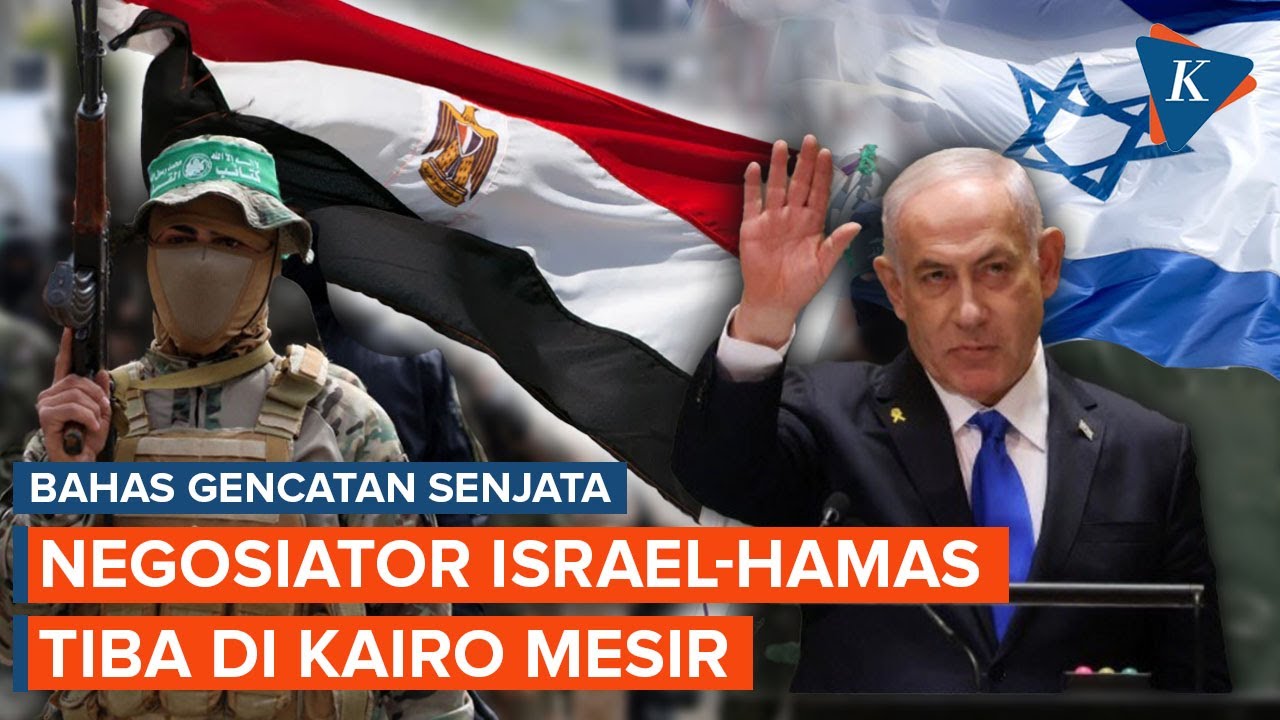 Youtube Thumnail image of : Negosiator Israel-Hamas Tiba di Kairo Bahas Gencatan Senjata Gaza