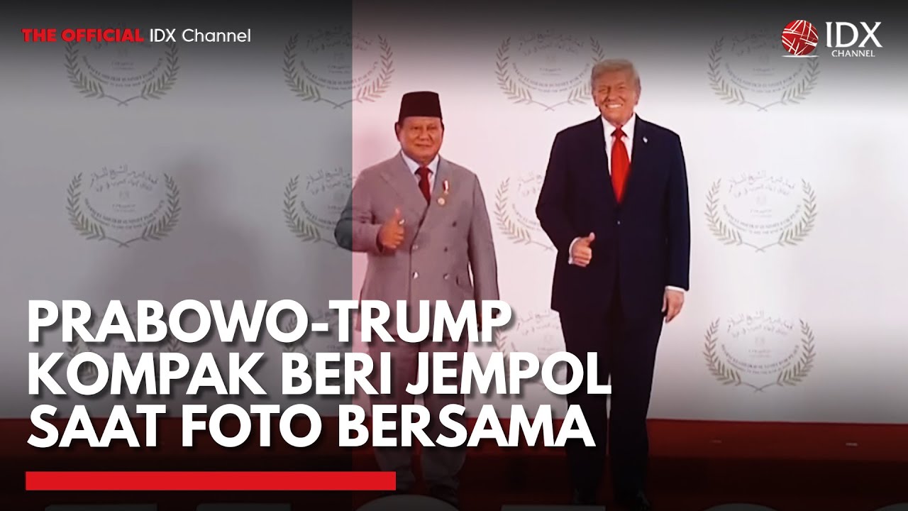 Youtube Thumnail image of : Prabowo-Trump Kompak Beri Jempol saat Foto Bersama di KTT Gaza | IDXC UPDATE