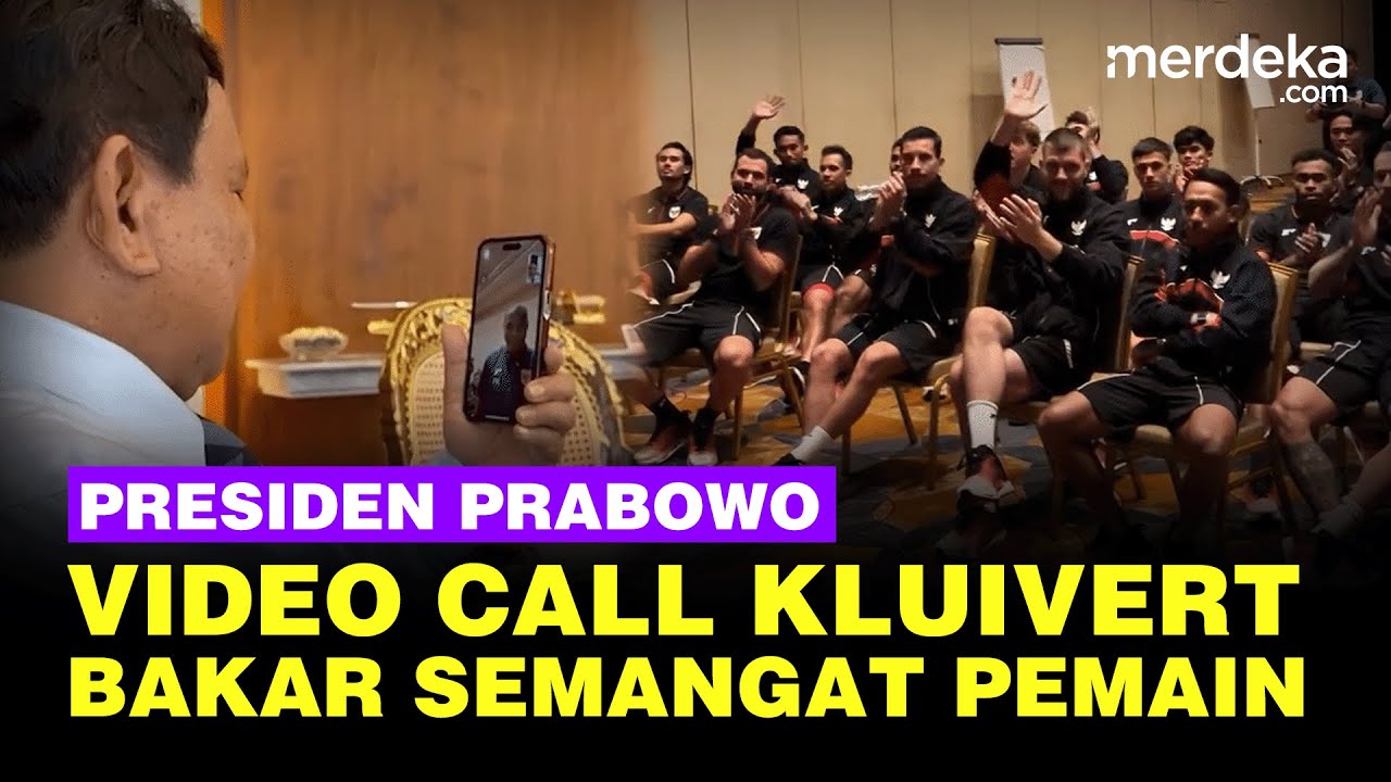 Youtube Thumnail image of : Prabowo Video Call Patrick Kluivert, Bakar Semangat Pemain Timnas Menang Lawan Saudi