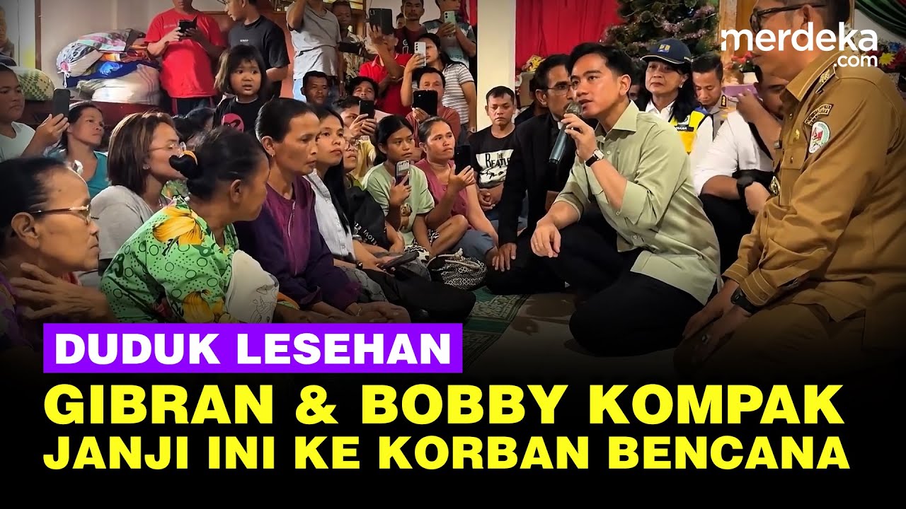 Youtube Thumnail image of : Kompak Duduk Lesehan Bareng Bobby, Gibran Minta Maaf & Janjikan ini Ke Korban Banjir Sumatera