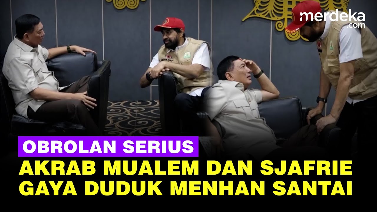 Youtube Thumnail image of : Gaya Duduk Menhan Sjafrie Fokus Dengar Cerita Gubernur Mualem, Bahas Banjir Aceh