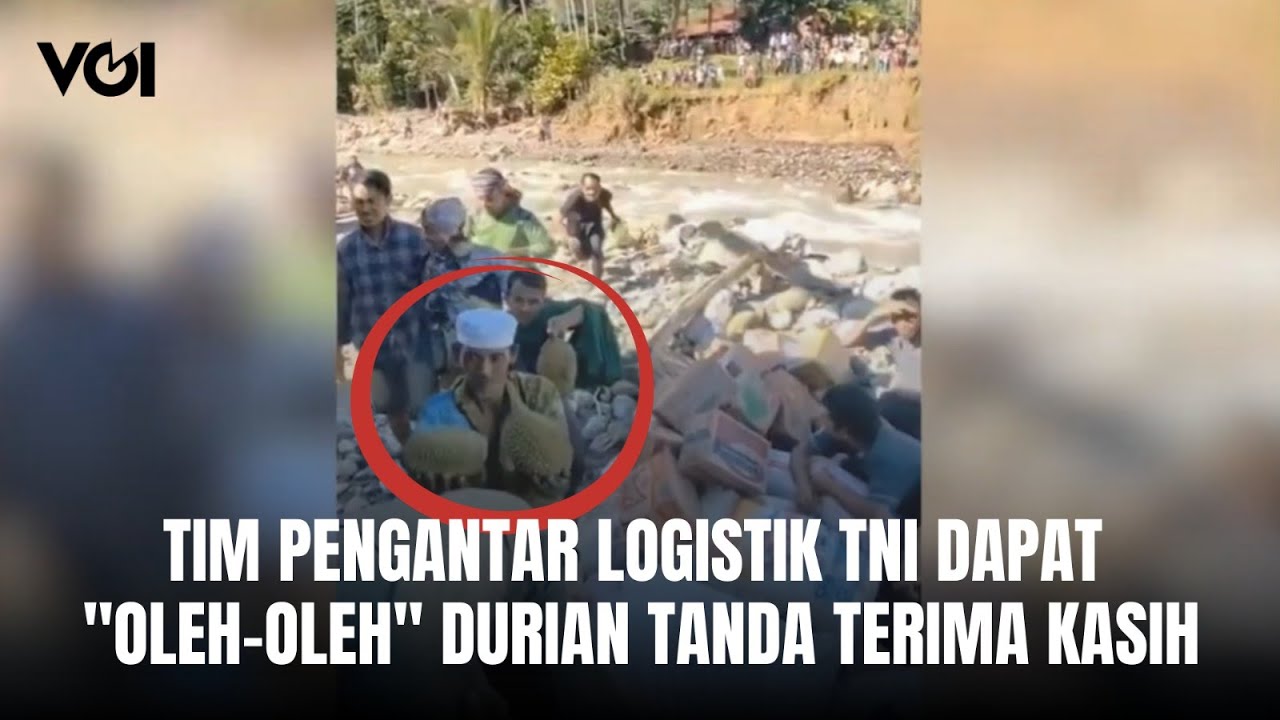 Youtube Thumnail image of : Warga Terisolasi Gayo Lues Berikan 'Oleh-Oleh' Sepikul Durian kepada TNI Awak Heli Logistik