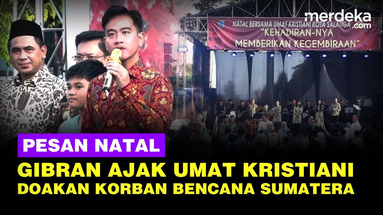 Youtube Thumnail image of : Wapres Gibran Bagi-bagi Kado Natal, Pesan Umat Kristiani Doakan Korban Bencana Sumatera