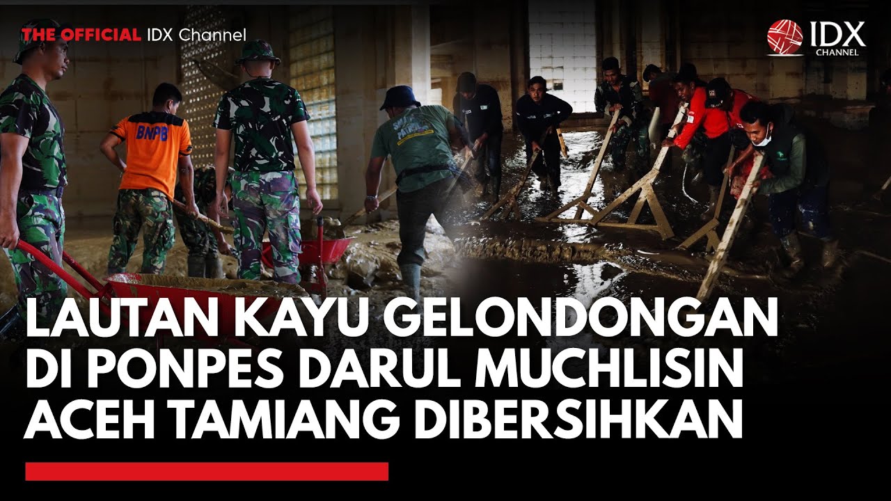 Youtube Thumnail image of : Lautan Kayu Gelondongan di Ponpes Darul Muchlisin Aceh Tamiang Dibersihkan | IDXC UPDATE