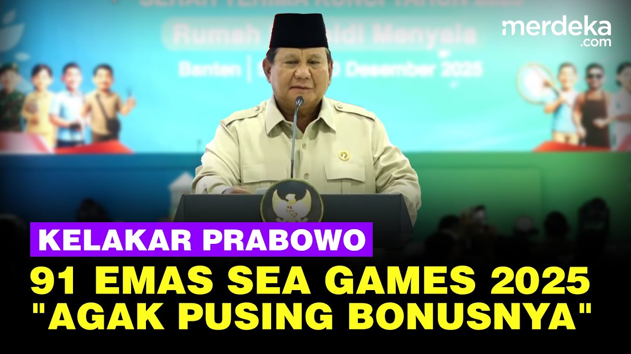 Youtube Thumnail image of : Kelakar Prabowo ke Erick Soal Sea Games 2025: Saya Senyum 91 Emas, Tapi Pusing Juga Bonusnya