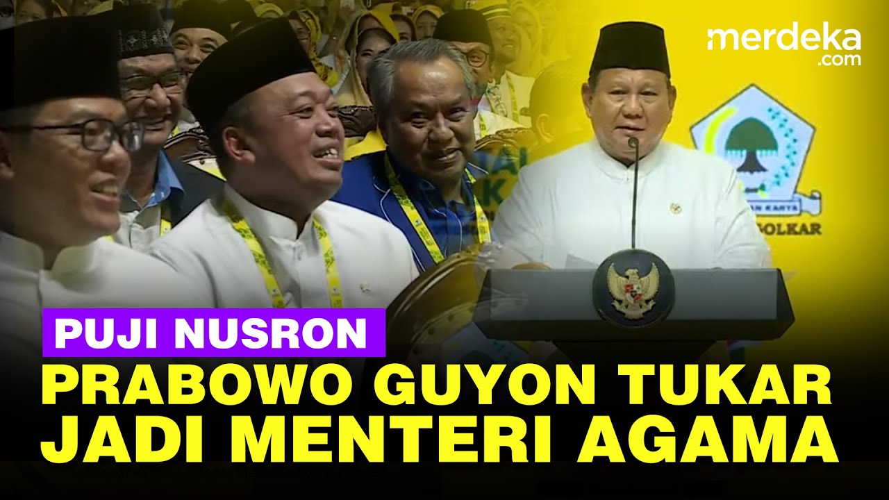 Youtube Thumnail image of : Prabowo Puji Doa Nusron, Guyon Tukar Jadi Menteri Agama