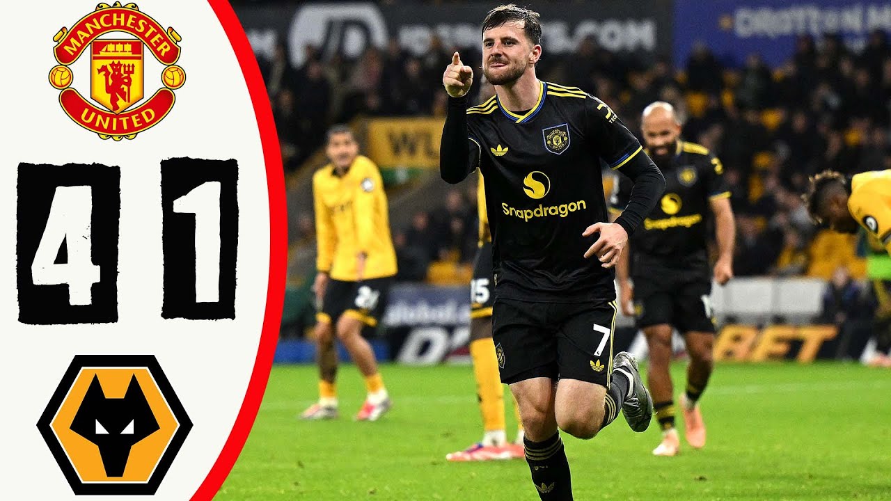 Youtube Thumnail image of : 🚨MENANG TELAK❗❗HASIL MAN UNITED VS WOLVES 4-1✅BRUNO CETAK BRACE🤩ASSIST CANTIK BRUNO🔥MOUNT MBEUMO GOL