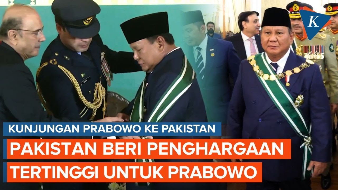 Youtube Thumnail image of : [FULL] Detik-Detik Prabowo Dianugerahi Penghargaan Tertinggi oleh Pakistan