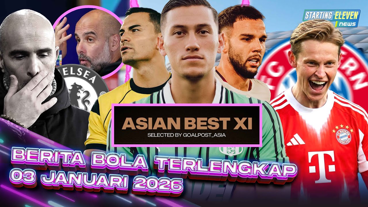 Youtube Thumnail image of : IDZES, CALVIN, EMIL Masuk 11 Pemain TOP ASIA 😎 Pecat ENZO, PEP Kritik CHELSEA 🤫 DE JONG ke BAYERN? 🤔