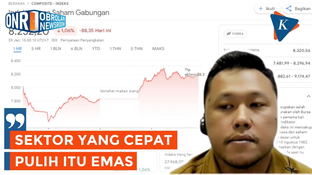 Youtube Thumnail image of : IHSG Anjlok, Analis Prediksi Emas Jadi Sektor yang Cepat Pulih
