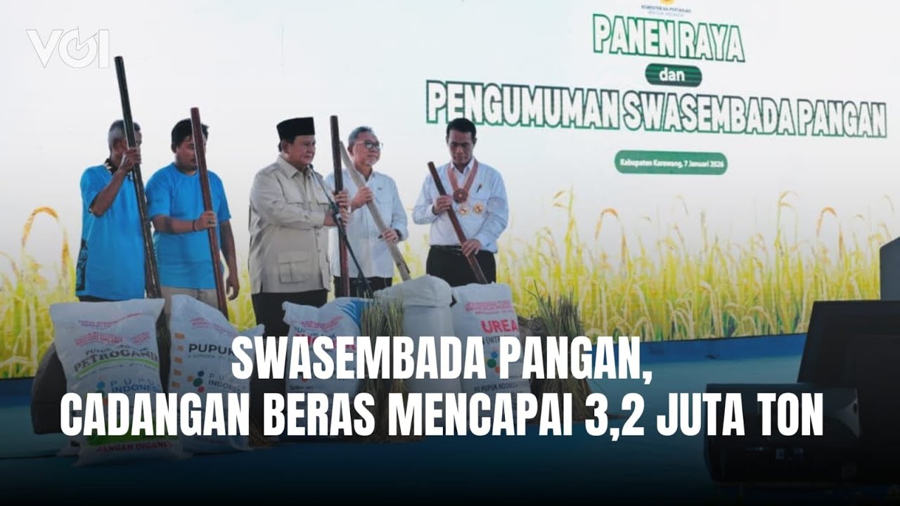 Youtube Thumnail image of : Presiden Prabowo Bangga, Indonesia Bisa Kembali Swasembada Pangan dalam Satu Tahun