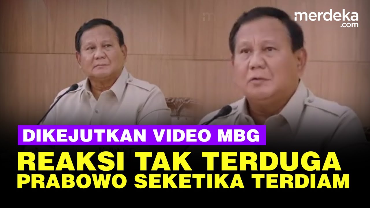 Youtube Thumnail image of : Reaksi Tak Terduga Prabowo, Terdiam Dikejutkan Video Tawa Anak Makan MBG