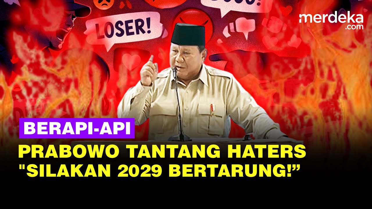 Youtube Thumnail image of : Keras Berapi-api! Prabowo Tantang Bertarung Haters: Silakan 2029 ...