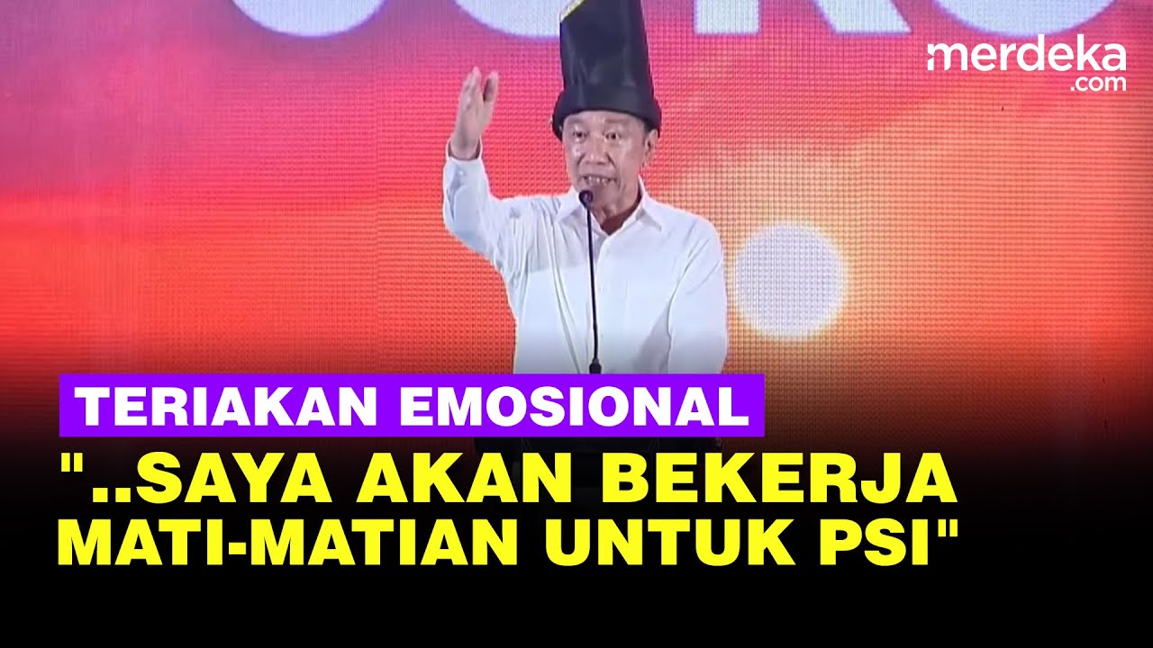 Youtube Thumnail image of : Jokowi Teriak Penuh Emosional: Saya Akan Bekerja Mati-matian untuk PSI