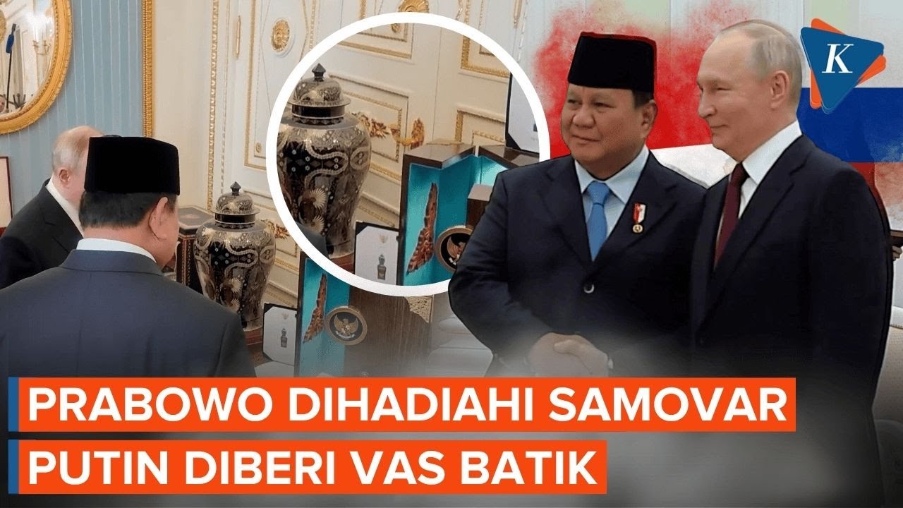Youtube Thumnail image of : Prabowo-Putin Saling Tukar Cendera Mata, Rusia Hadiahkan Samovar
